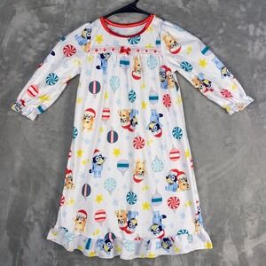 Bluey Kids Nightgown Size 3T‎ Flame Resistant Long Sleeve Pajamas